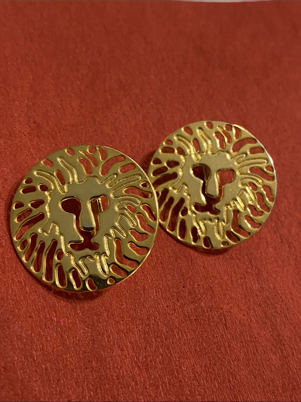Anne Klein Gold Lion Cutout Clip-On Earrings